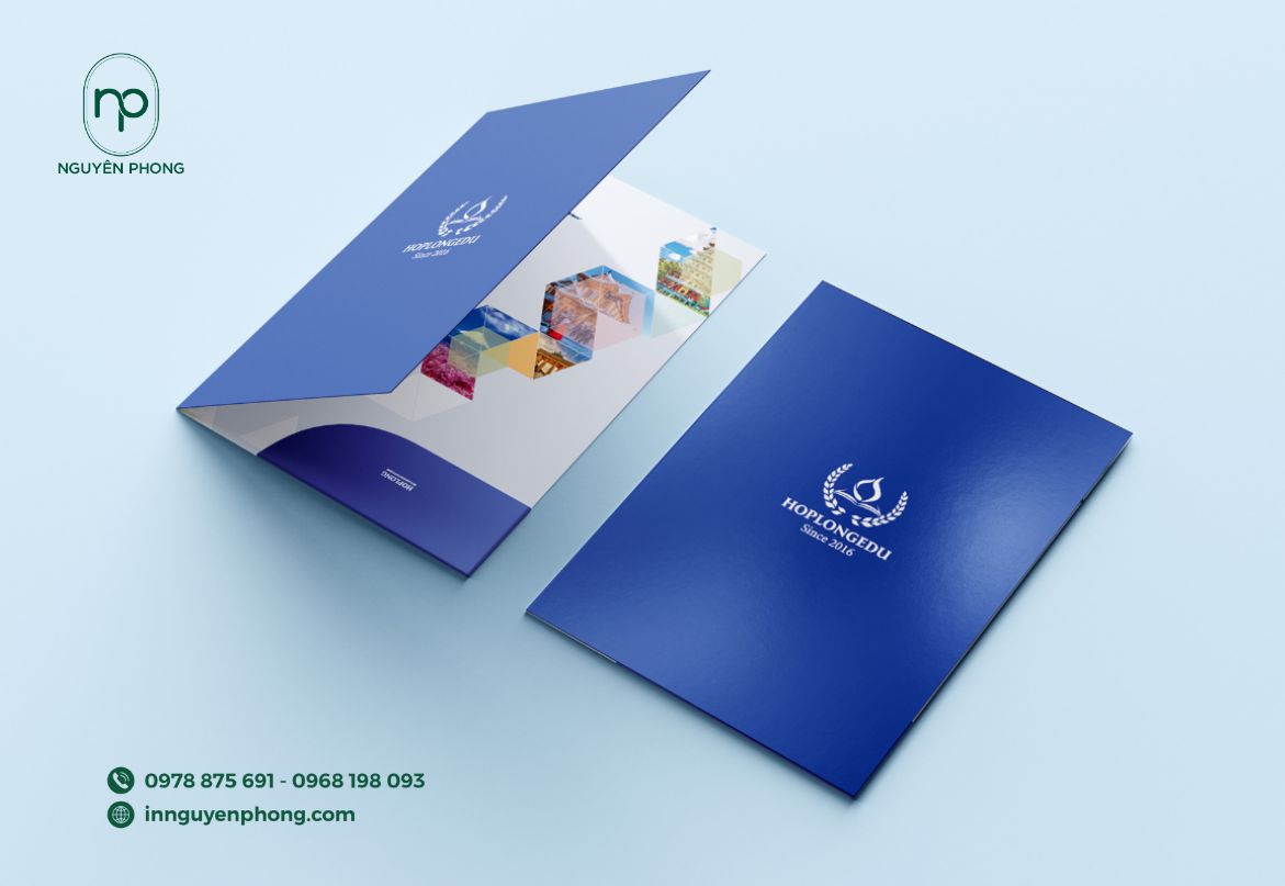 Mẫu kẹp file 2 mặt ấn tượng của công ty giáo dục